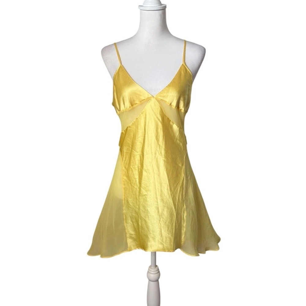 Vintage Y2K Victoria's Secret Yellow Fairy Coquette Cottagecore Slip Dress XS